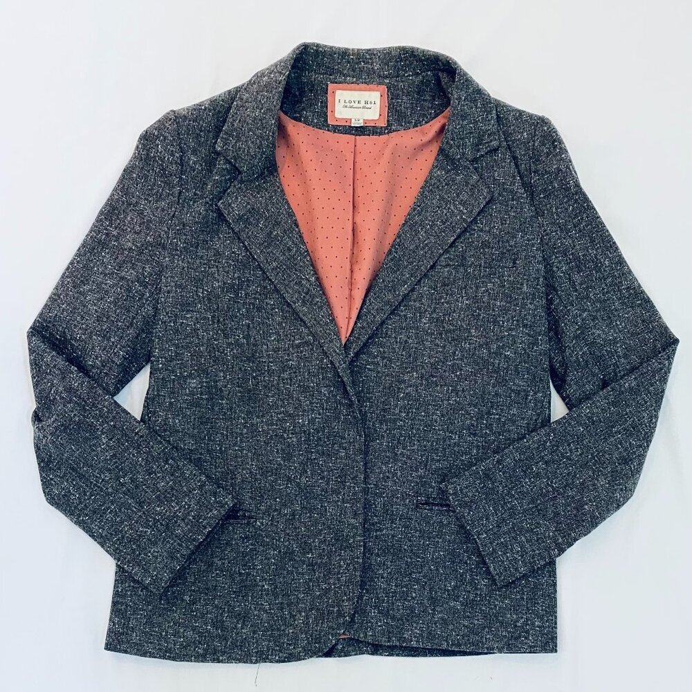 Forever 21 grey blazer Womens Small peach lining office academia classic preppy